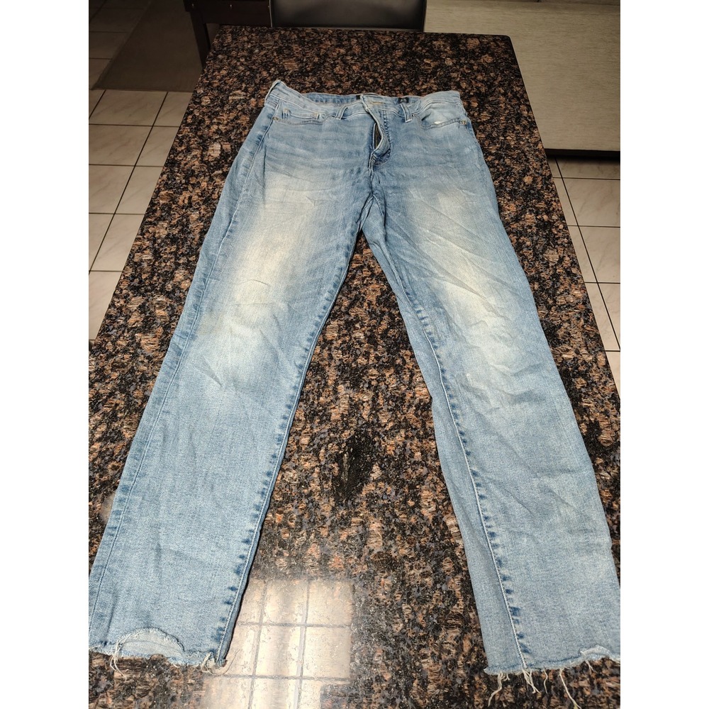 Lucky Brand Light Wash High Rise Straight Leg Raw Hem Jeans Size 10/30 Regular